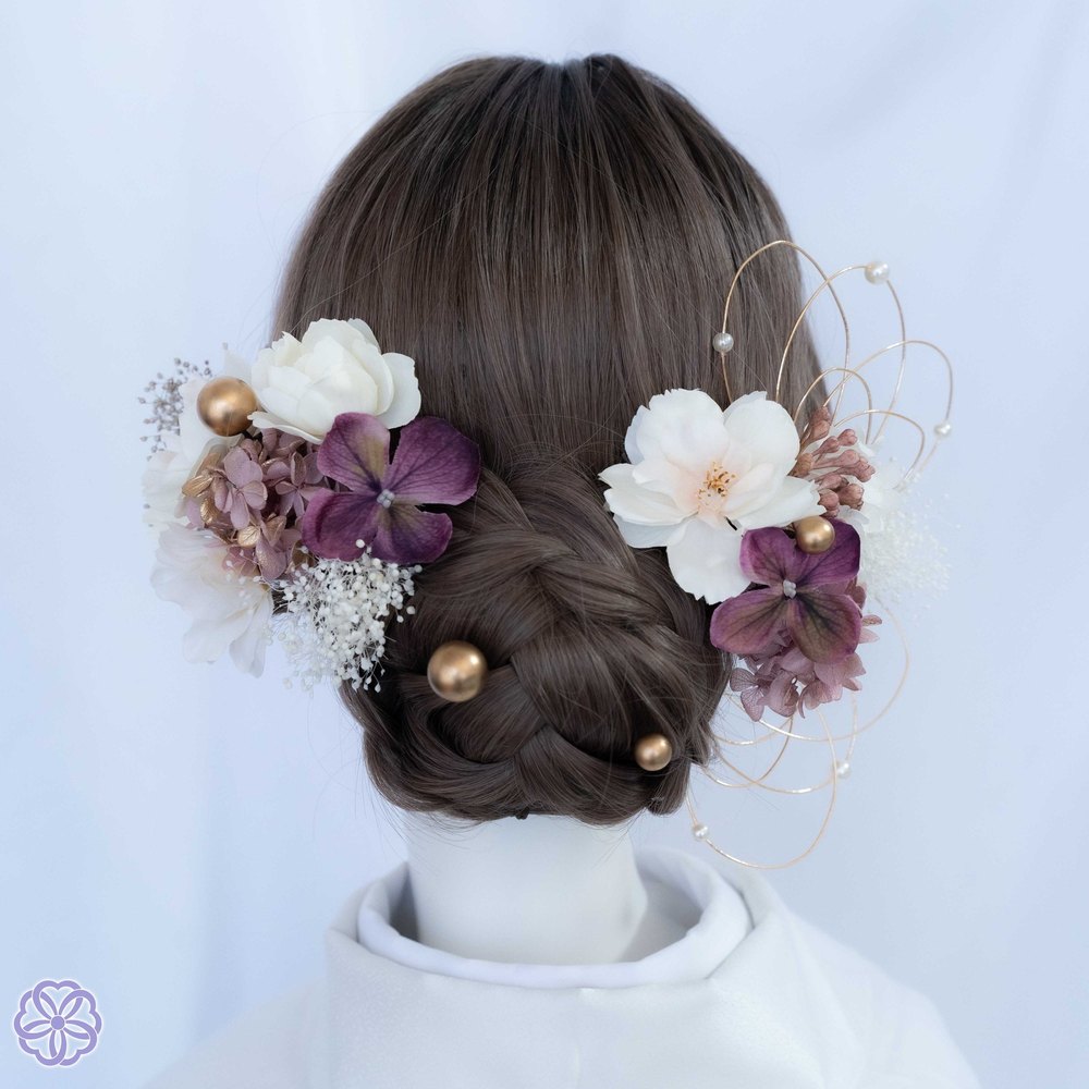 桜×紫 No.SP43の髪飾り