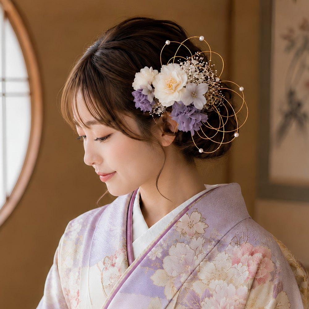 桜と紫陽花の髪飾り No.RS50の髪飾り